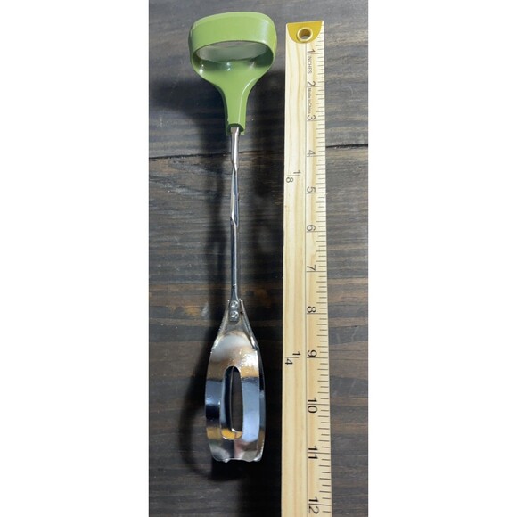 Earthgrown Vintage Canning Tongs Avocado Green Kitchen Utensil Salad Serving - Picture 4 of 4